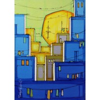 Salman Farooqi, 14 x 20 Inchc, Acrylic on Canvas, Cityscape Painting-AC-SF-091